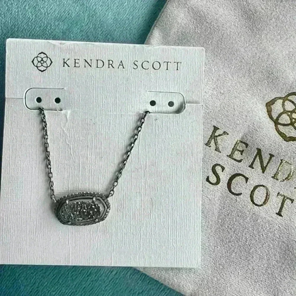 - kendra scott - elisa gunmetal pendant necklace  drusy - Picture 1 of 2